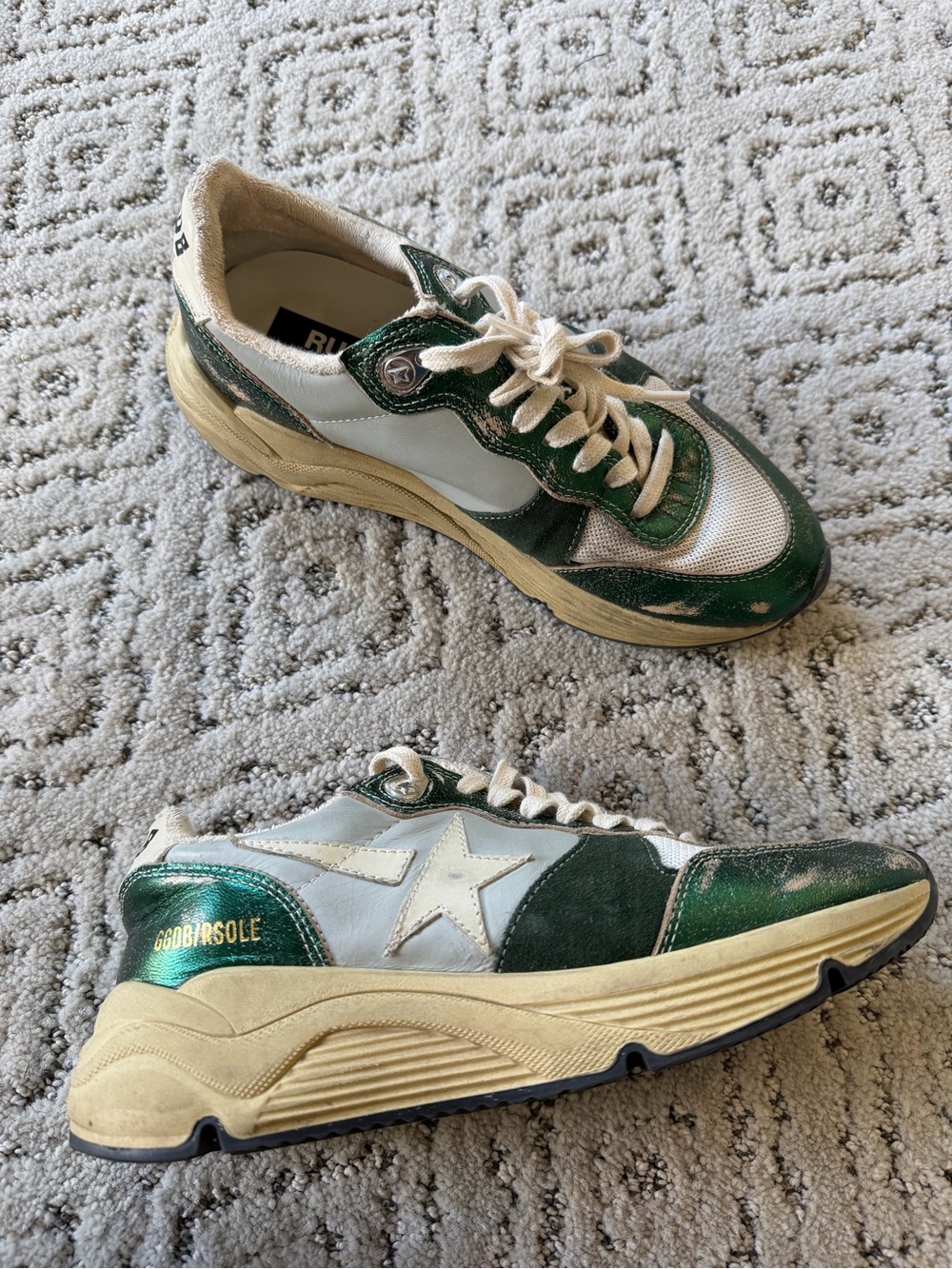 Golden Goose Wmns Running Sole 'Metallic Green'  Sz 38 - Picture 3 of 10